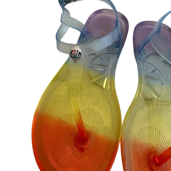 Kurt Geiger Mini Maddison Rainbow Jelly Sandals Ankle Strap Size 5 Big Kids NWOT - Picture 4 of 10